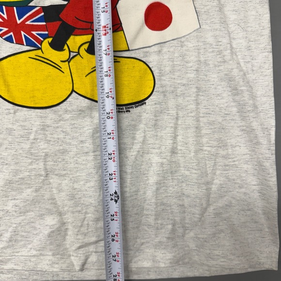 Vintage Mickey Mouse T-Shirt Grey Boca Raton Florida International Flag Medium - Picture 7 of 7